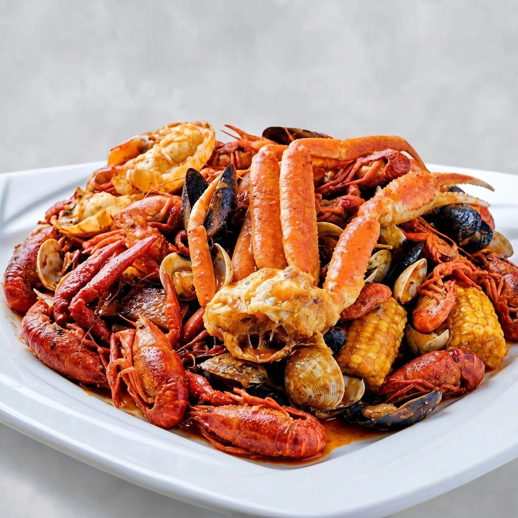 Giant Seafood Boil with Heads / No Heads Combo.
