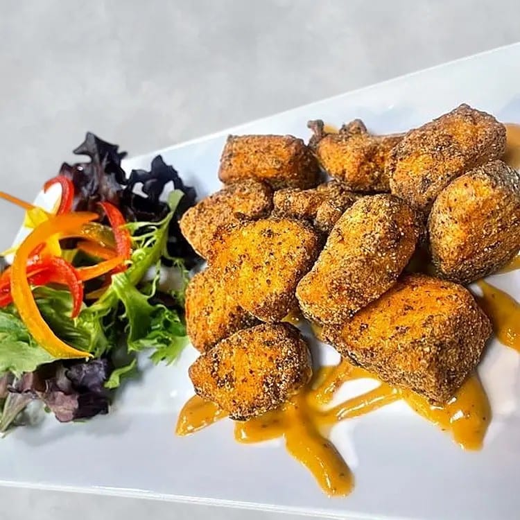Fried Salmon Bites.